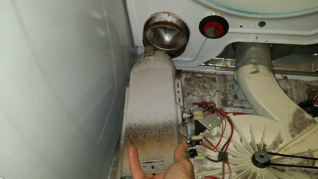 Whirlpool Cabrio Dryer Heater Housing Remove from Duct - Click to Zoom Whirlpool Cabrio Dryer Heater Housing Remove from Duct