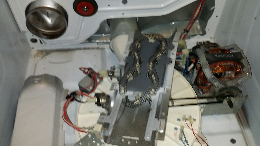 Whirlpool Cabrio Dryer Heater Housing PUlled Apart - Click to Zoom Whirlpool Cabrio Dryer Heater Housing PUlled Apart