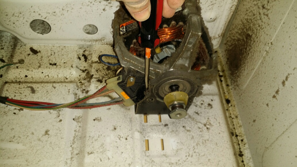 Front Retainer Clip Removal - Whirlpool Dryer Motor - Click to Zoom Front Retainer Clip Removal - Whirlpool Dryer Motor
